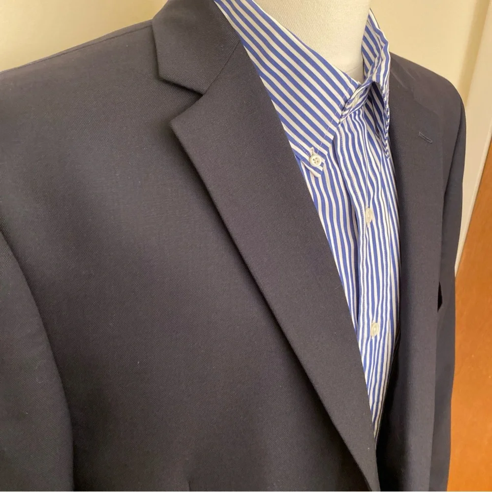 Stafford Men’s 52R Navy Blue Blazer Jacket Sport‎ Coat Gold Button
